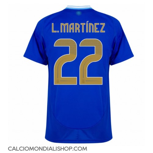 Maglie da calcio Argentina Lautaro Martinez #22 Seconda Maglia Copa America 2024 Manica Corta